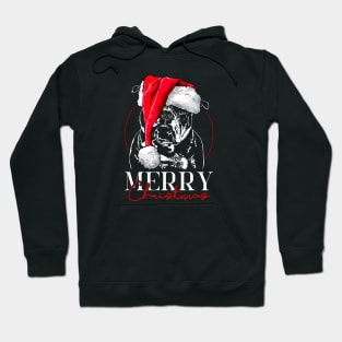 Santa Olde English Bulldog Merry Christmas dog Hoodie